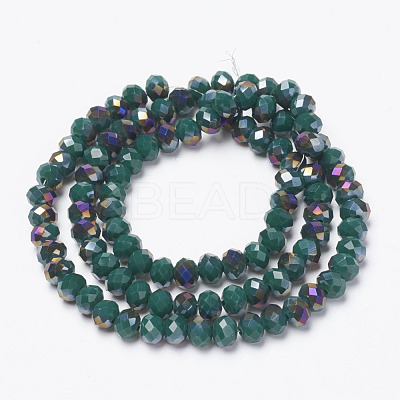 Electroplate Opaque Glass Beads Strands EGLA-A034-P8mm-F06-1