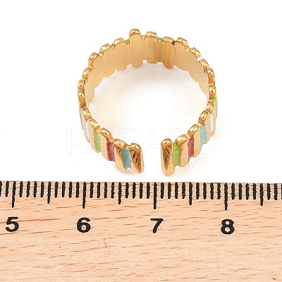 304 Stainless Steel Cuff Open Rings for Women LS-RJEW-I113-02G-04-1