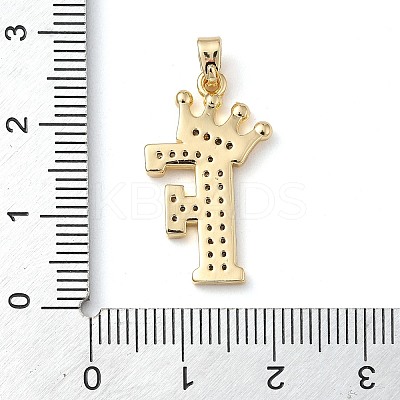 Rack Plating Brass Micro Pave Cubic Zirconia Pendants KK-D535-01F-RS-1