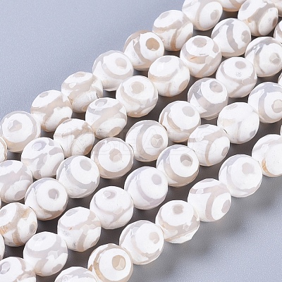 Tibetan Style 3-Eye dZi Beads X-TDZI-G341-10mm-02-1
