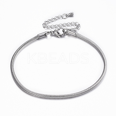 Tarnish Resistant 304 Stainless Steel Snake Chain Bracelets LS-BJEW-H491-01P-1