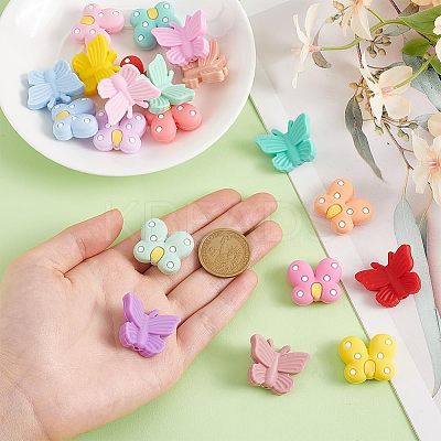20Pcs 20 Styles Butterfly Food Grade Eco-Friendly Silicone Focal Beads SIL-PH0001-34-1