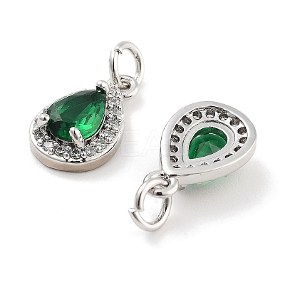 Brass with Cubic Zirconia Pendants KK-P271-32P-1