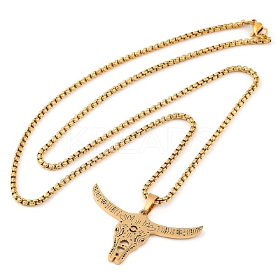 201 Stainless Steel Pendant Necklaces NJEW-C066-17G-1
