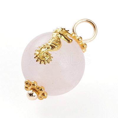 Natural Rose Quartz & Amethyst & Lapis Lazuli Pendants X-PALLOY-JF00591-1