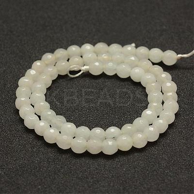 Faceted Natural White Jade Beads Strands G-F448-6mm-1
