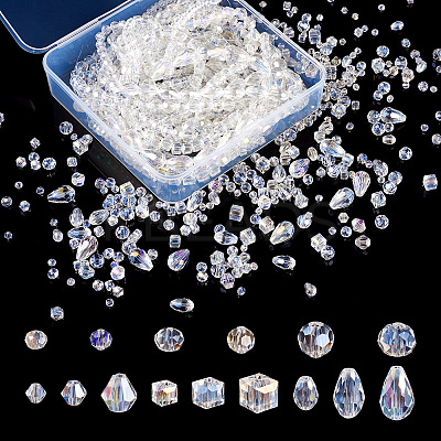 15 Strands 15 Styles Transparent Electroplate Glass Beads Strands EGLA-TA0001-13-1
