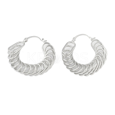 Brass Hoop Earring for Women EJEW-L288-001P-1