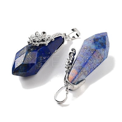Natural Lapis Lazuli Faceted Teardrop Pendants G-Q163-04P-02-1