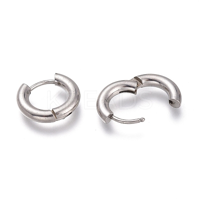 Tarnish Resistant 201 Stainless Steel Huggie Hoop Earrings EJEW-L256-05A-P-1