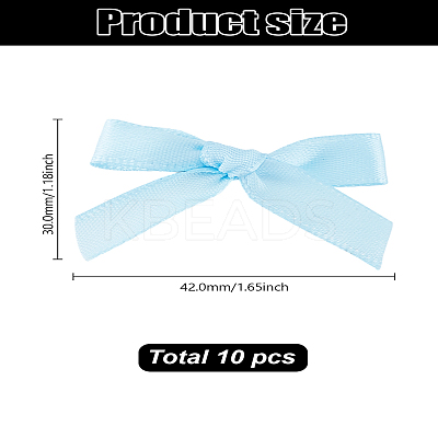 10Pcs Bowknot Polyester Alligator Hair Clips AJEW-LP0008-08F-1