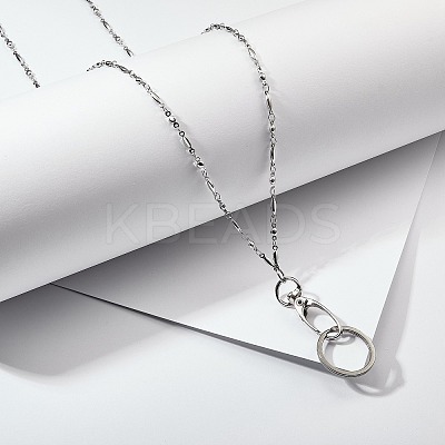304 Stainless Steel Chains Neck Strap Lanyard HJEW-SW00134-1
