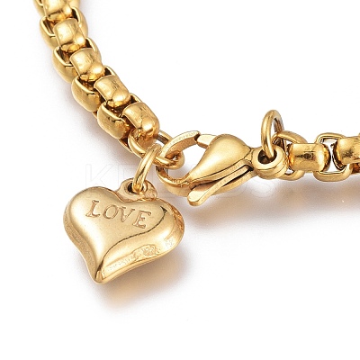 PVD Vacuum Plating 304 Stainless Steel Charm Bracelets STAS-I154-05G-1