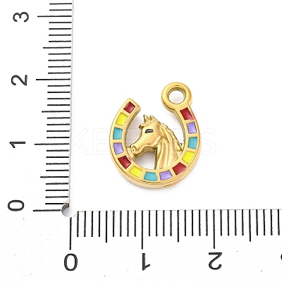 304 Stainless Steel Enamel Pendants X-STAS-B085-33G-1