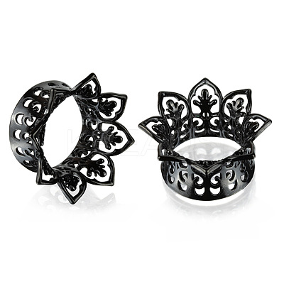 Hollow Out Flower Brass Alloy Ear Tunnels FS-WG7C815-07-1