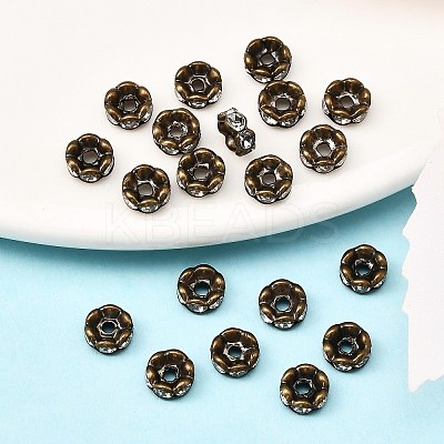 Brass Rhinestone Spacer Beads X-RB-A014-L6mm-01AB-NF-1