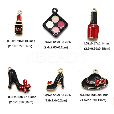 12Pcs 6 Styles Alloy Enamel Charms ENAM-FP0002-83-1