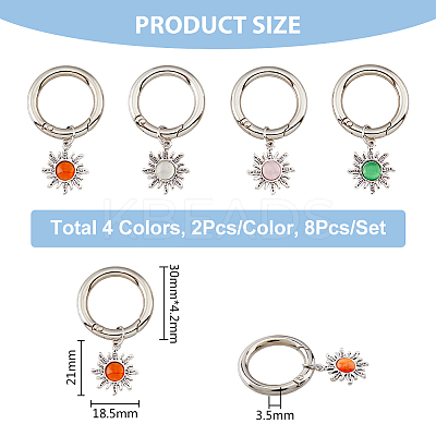 Alloy with Cat Eye Sun Pendants HJEW-AB00224-1