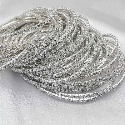 Brass Rhinestone Tennis Bracelets WG6EB7A-18-1