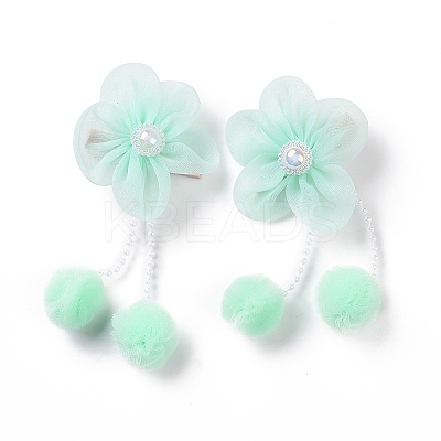Flower Cloth Metallic Alligator Hair Clips PHAR-D013-01E-1