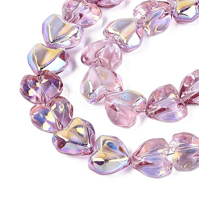 Electroplate Transparent Glass Beads Strands X-EGLA-N056-01A-05-1