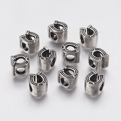 Ion Plating(IP) 304 Stainless Steel European Beads STAS-J022-051AS-1