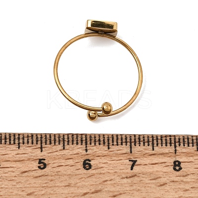 Square 304 Stainless Steel Open Cuff Bangle Makings with Bezel Tray SA-CBABF3F-04G-06-1