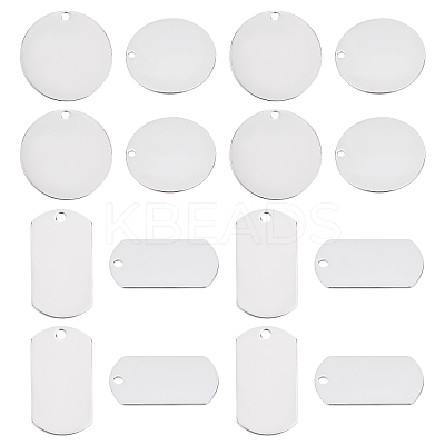 20Pcs 2 Style 304 Stainless Steel Pendants STAS-DC0002-70-1
