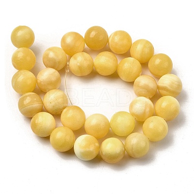 Natural Yellow Jade Beadd Strands X-G-A274-A01-10mm-01-1