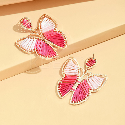 Bohemia Style Alloy & Cotton Dangle Stud Earrings FS-WG7AD97-05-1