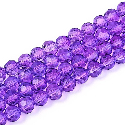 Baking Paint Transparent Glass Beads Strands X-DGLA-A035-T6mm-A11-1