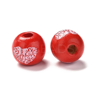 Printed Wood European Beads LS-WOOD-F011-05-1
