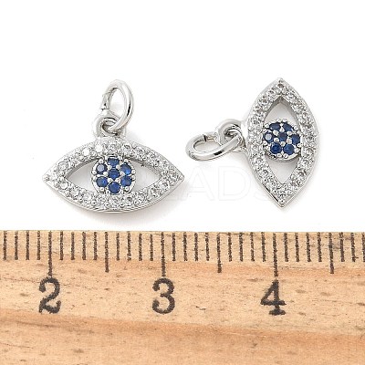 Brass Micro Pave Cubic Zirconia Charms KK-U056-28P-1