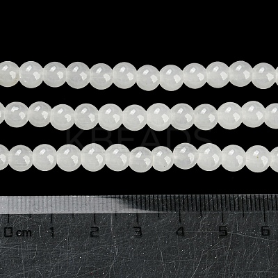 Baking Paint Imitation Jade Glass Round Bead Strands DGLA-Q021-6mm-01-1