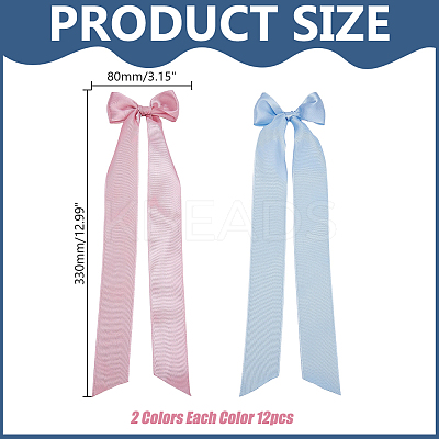 24Pcs 2 Colors Polyester Bowknot for Candle Decoration HJEW-AR00027-1