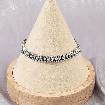 304 Stainless Steel Curb Chain Bracelets for Women BJEW-Z143-21P-1