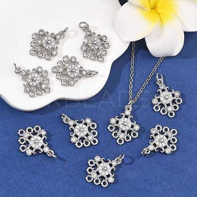SHEGRACE Brass Pave Clear Cubic Zirconia Flower Chandelier Components Links XGRQ29316-393P-1