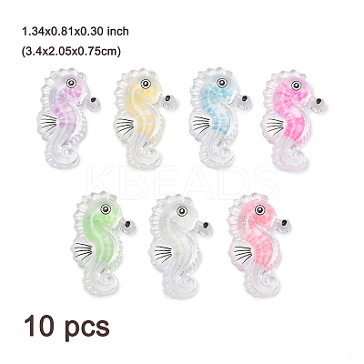 10Pcs Transparent Luminous Acrylic Pendants TACR-FP0001-02B-1