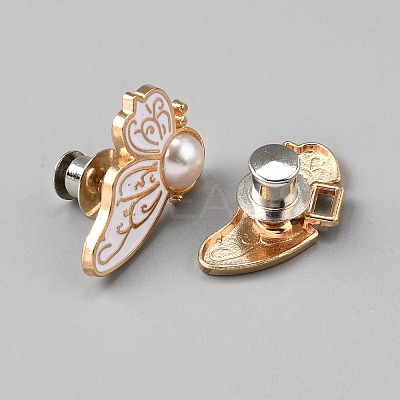 Butterfly Shape Alloy Enamel Adjustable Jean Button Pins FIND-WH0609-77KCG-05-1