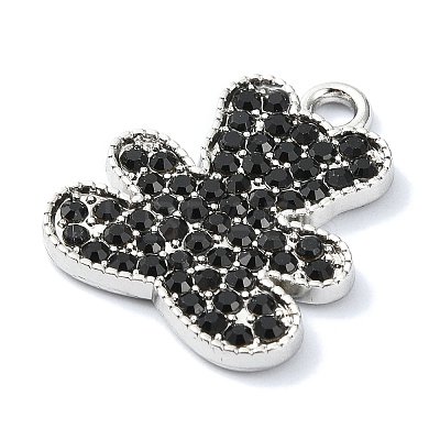 Rack Plating Alloy with Rhinestone Pendants FIND-Z051-06P-02-1