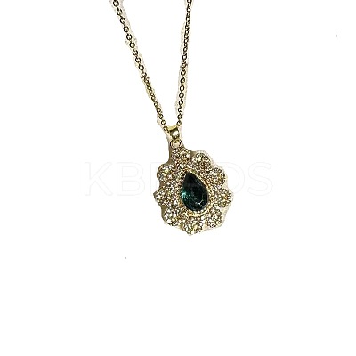 Alloy Rhinestone Pendants Necklace & Stud Earrings & Rings Sets for Women FS-WGBD3A6-02-1