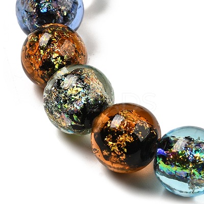 Handmade Dichroic Foil Glass Beads Strands DICH-U001-05J-1