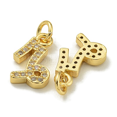 Rack Plating Brass Micro Pave Cubic Zirconia Pendants KK-K386-02L-G-1