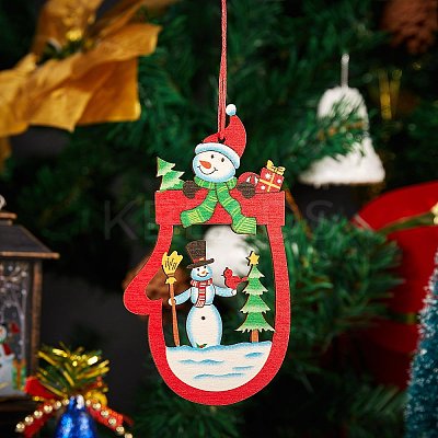 12Pcs 6 Style Mixed Shapes Wooden Ornaments DIY-SZ0003-40-1