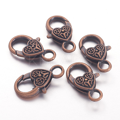 Tibetan Style Heart Lobster Claw Clasps LS-X-K08Y0061-1
