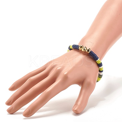 Handmade Polymer Clay Heishi Beads Stretch Bracelet BJEW-JB07326-01-1