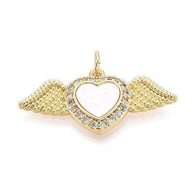 Brass Micro Pave Clear Cubic Zirconia Pendants KK-N268-68G-1