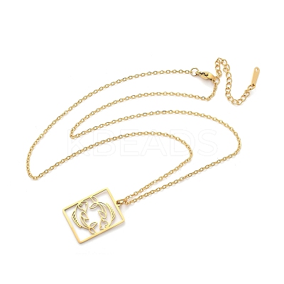 304 Stainless Steel Necklace NJEW-D330-01G-12-1
