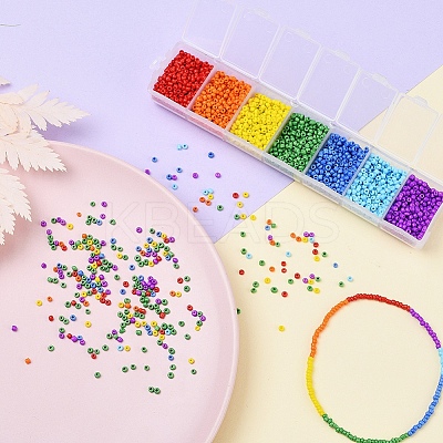 3500Pcs 7 Style 12/0 Glass Round Seed Beads SEED-YW0001-36-1