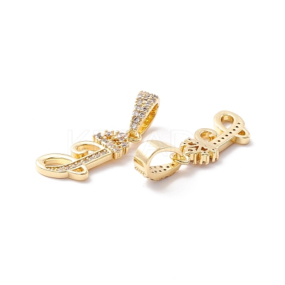 Eco-Friendly Brass Micro Pave Cubic Zirconia Pendants KK-K265-01G-J-1